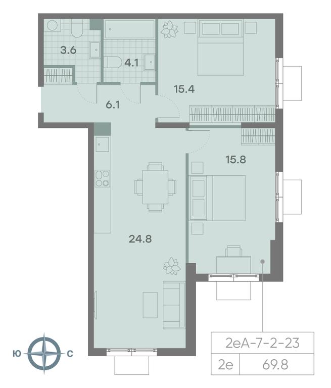 Продажа 2-комн. квартиры, 69,8 м² в ЖК «Парксайд (Parkside)», улица Красного Маяка, 26к1, Москва, Россия #1 Продажа 2-комн. квартиры, 69,8 м² в ЖК «Парксайд (Parkside)», улица Красного Маяка, 26к1, Москва, Россия #1