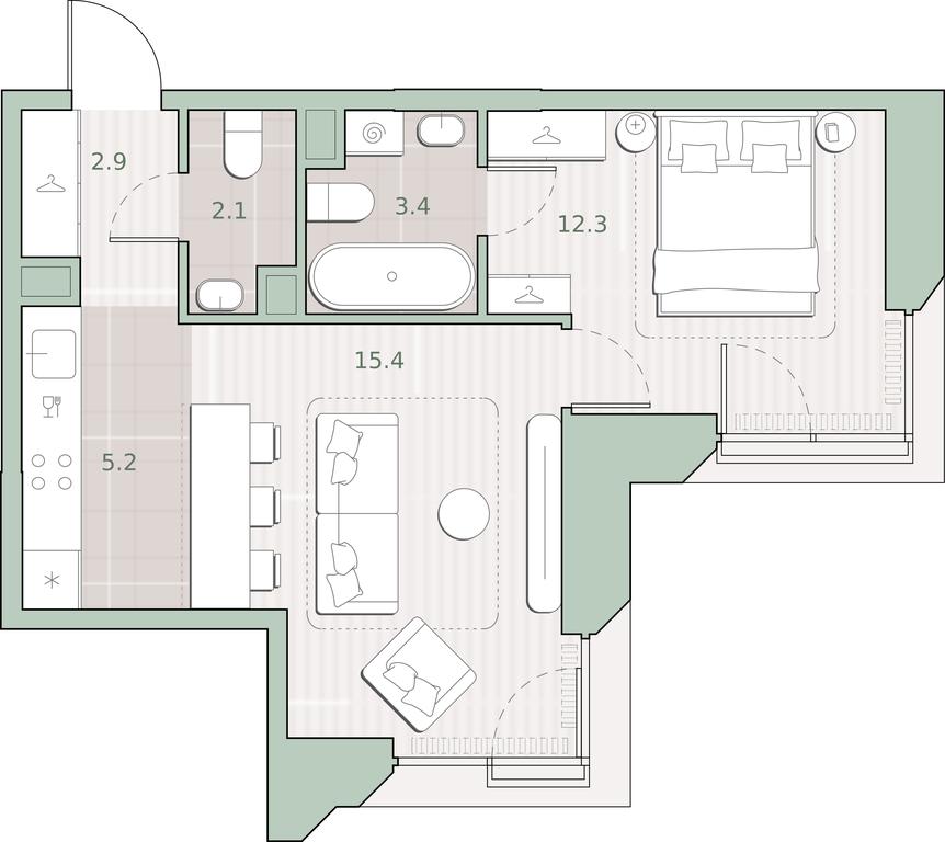 1-BD Apartment Sale, 41.3 sq. m. at Sreda na Lobachevskogo, Ochakovskoye Highway, Moscow, Russia #1 1-BD Apartment Sale, 41.3 sq. m. at Sreda na Lobachevskogo, Ochakovskoye Highway, Moscow, Russia #1