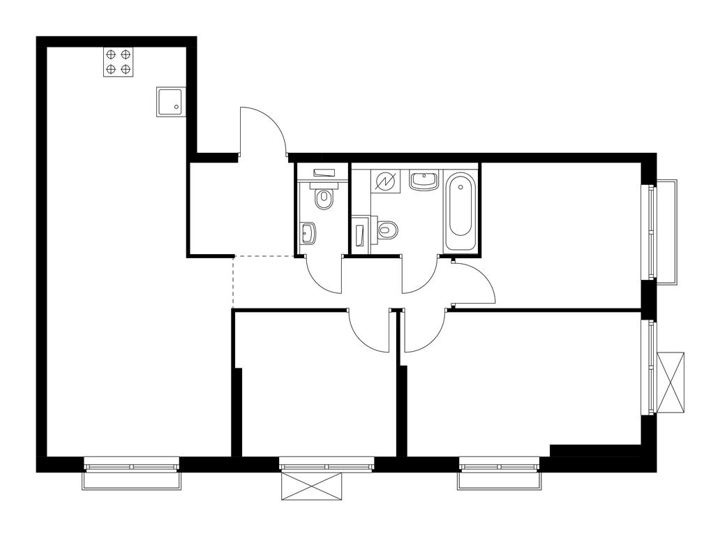 3-BD Apartment Sale, 72.2 sq. m. at Pervyi Dubrovskiy, Novoostapovskaya Street, 1с4, Moscow, Russia #1