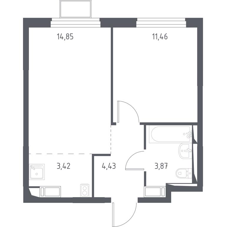 Продажа 1-комн. квартиры, 38,03 м² в ЖК «Прибрежный Парк», жилой комплекс Прибрежный Парк, село Ям, городской округ Домодедово, Московская область, Россия #1