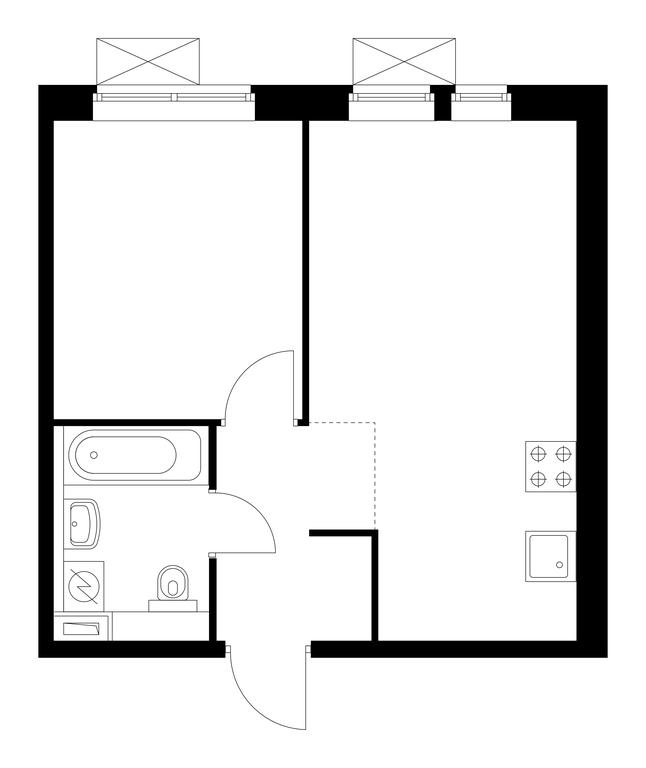 1-BD Apartment Sale, 35.7 sq. m. at Butovo Park 2, Butovo Park Residential Complex, Butovo Work Settlement, Leninskiy City District, Moscow Region, Russia #1