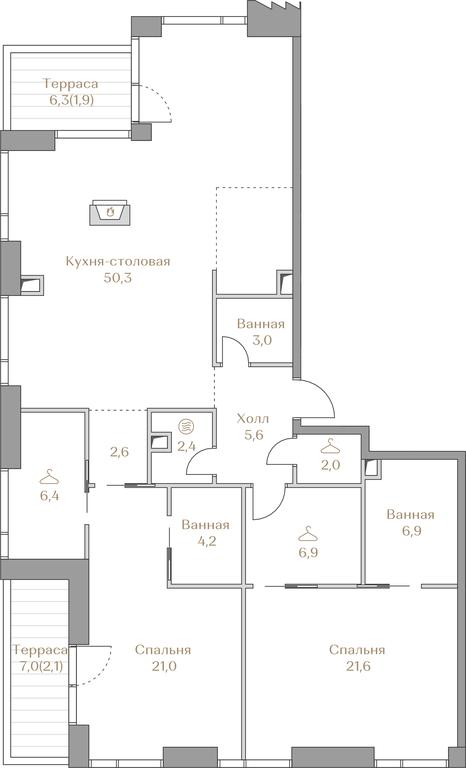 2-BD Apartment Sale, 136.2平方米 at Luzhniki Collection, Luzhnetskaya Embankment, 2/4с17, Moscow, Russia #2 2-BD Apartment Sale, 136.2平方米 at Luzhniki Collection, Luzhnetskaya Embankment, 2/4с17, Moscow, Russia #2
