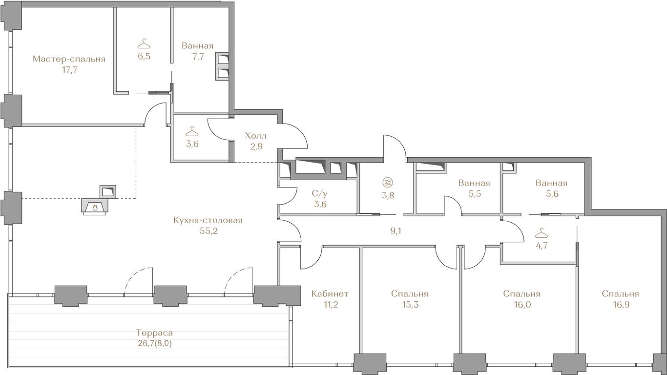 4-BD Apartment Sale, 193.3平方米 at Luzhniki Collection, Luzhnetskaya Embankment, 2/4с17, Moscow, Russia #2 4-BD Apartment Sale, 193.3平方米 at Luzhniki Collection, Luzhnetskaya Embankment, 2/4с17, Moscow, Russia #2