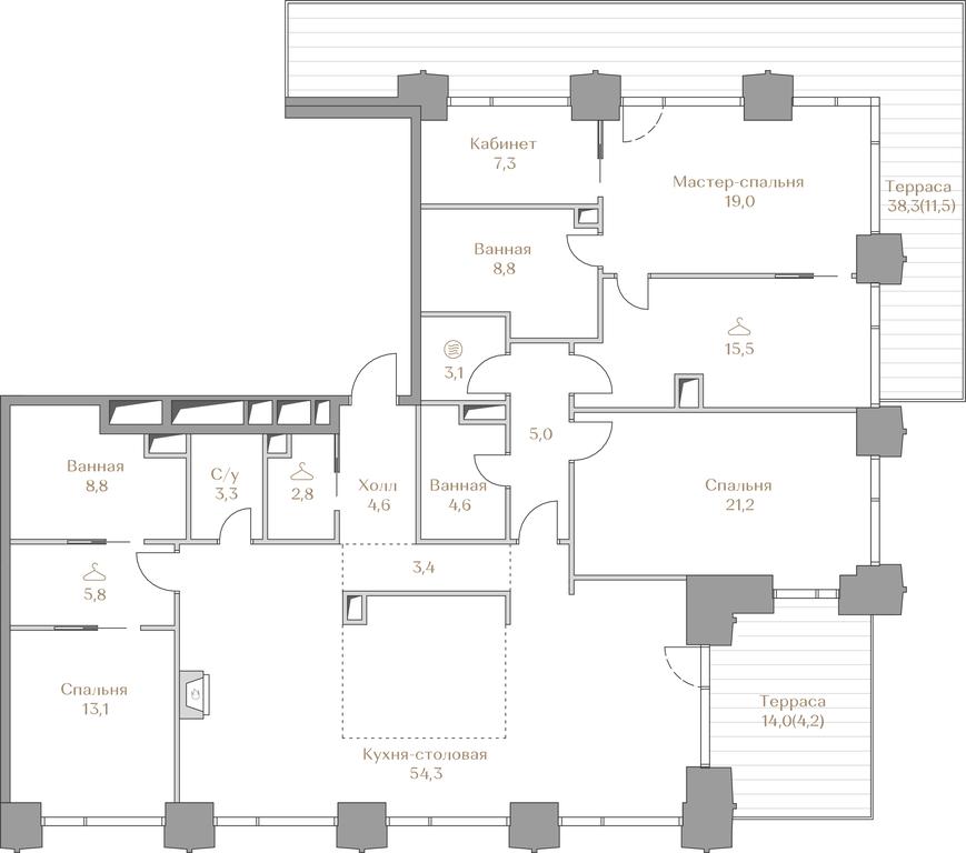 3-BD Apartment Sale, 196.3 sq. m. at Luzhniki Collection, Luzhnetskaya Embankment, 2/4с17, Moscow, Russia #2 3-BD Apartment Sale, 196.3 sq. m. at Luzhniki Collection, Luzhnetskaya Embankment, 2/4с17, Moscow, Russia #2