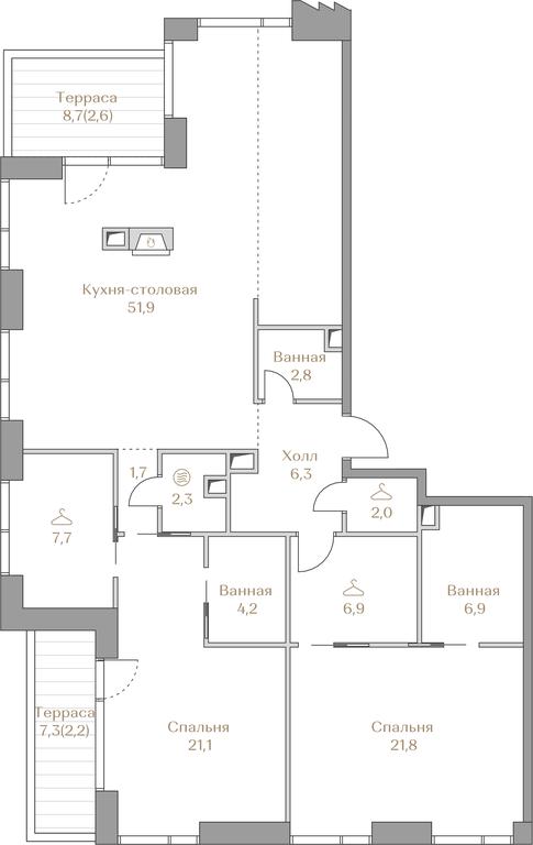 2-BD Apartment Sale, 139.7平方米 at Luzhniki Collection, Luzhnetskaya Embankment, 2/4с17, Moscow, Russia #2 2-BD Apartment Sale, 139.7平方米 at Luzhniki Collection, Luzhnetskaya Embankment, 2/4с17, Moscow, Russia #2