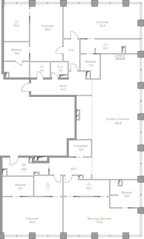 4-BD Apartment Sale, 336.4平方米 at Luzhniki Collection, Luzhnetskaya Embankment, 2/4с17, Moscow, Russia #2