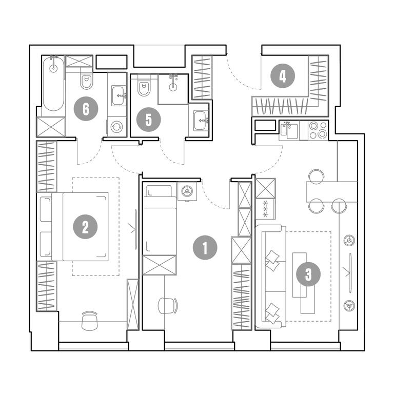 1-BD Apartment Sale, 70.5 sq. m. at Mirapolis, Mira Avenue, 222Ас9, Moscow, Russia #1