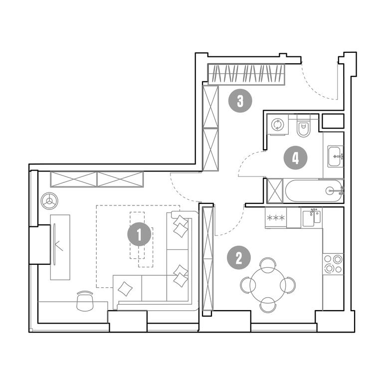 1-BD Apartment Sale, 44.7 sq. m. at Mirapolis, Mira Avenue, 222Ас9, Moscow, Russia #1 1-BD Apartment Sale, 44.7 sq. m. at Mirapolis, Mira Avenue, 222Ас9, Moscow, Russia #1
