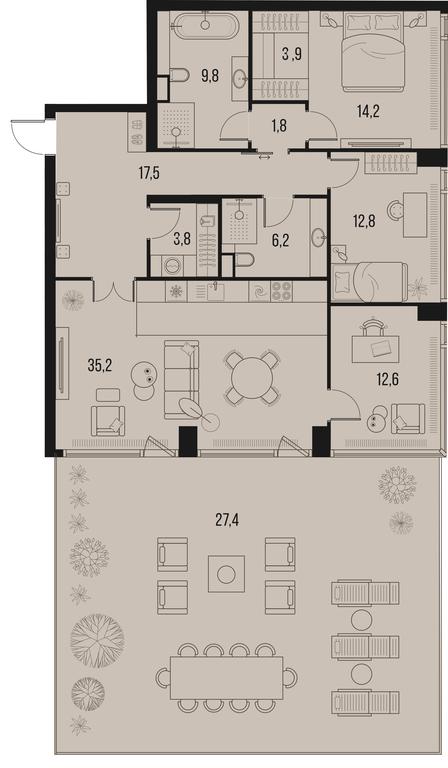 3-BD Apartment Sale, 148平方米 at High Life, Letnikovskaya Street, 11/10с1, Moscow, Russia #1