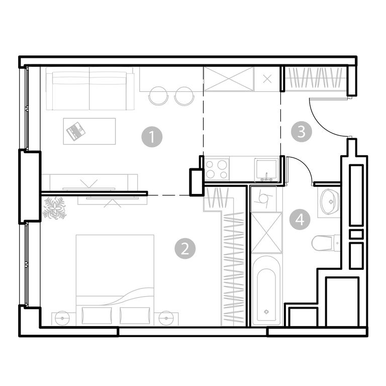 1-BD Apartment Sale, 40.2 sq. m. at EvoPark Sokolniki, Poteshnaya Street, Moscow, Russia #1 1-BD Apartment Sale, 40.2 sq. m. at EvoPark Sokolniki, Poteshnaya Street, Moscow, Russia #1