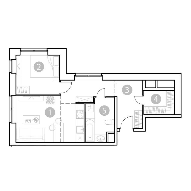 1-BD Apartment Sale, 46.99 sq. m. at EvoPark Sokolniki, Poteshnaya Street, Moscow, Russia #1 1-BD Apartment Sale, 46.99 sq. m. at EvoPark Sokolniki, Poteshnaya Street, Moscow, Russia #1