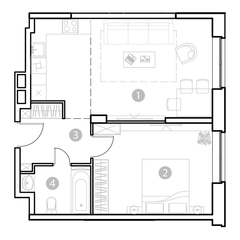 1-BD Apartment Sale, 51.8 sq. m. at EvoPark Sokolniki, Poteshnaya Street, Moscow, Russia #2 1-BD Apartment Sale, 51.8 sq. m. at EvoPark Sokolniki, Poteshnaya Street, Moscow, Russia #2