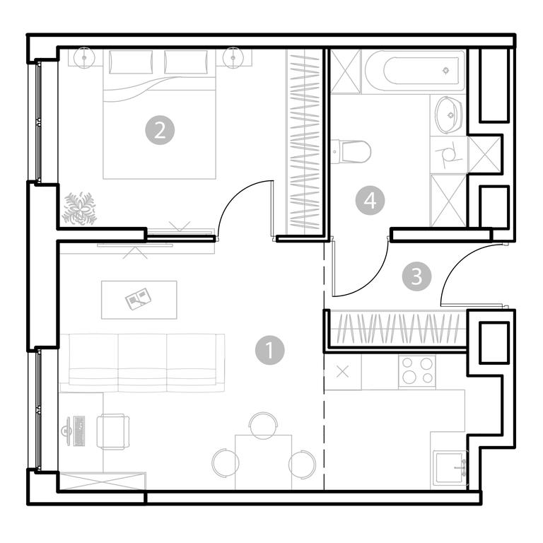 1-BD Apartment Sale, 46.67 sq. m. at EvoPark Sokolniki, Poteshnaya Street, Moscow, Russia #1 1-BD Apartment Sale, 46.67 sq. m. at EvoPark Sokolniki, Poteshnaya Street, Moscow, Russia #1