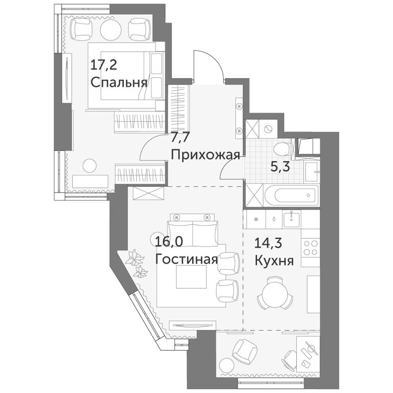2-BD Apartment Sale, 60.5 sq. m. at Arkhitektor, Akademika Volgina Street, 2Д, Moscow, Russia #1 2-BD Apartment Sale, 60.5 sq. m. at Arkhitektor, Akademika Volgina Street, 2Д, Moscow, Russia #1