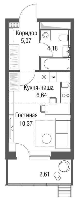 Apartment Sale, 28.87平方米 at Odinburg, Severnaya Street, 11, Odintsovo, Moscow Region, Russia #2 Apartment Sale, 28.87平方米 at Odinburg, Severnaya Street, 11, Odintsovo, Moscow Region, Russia #2