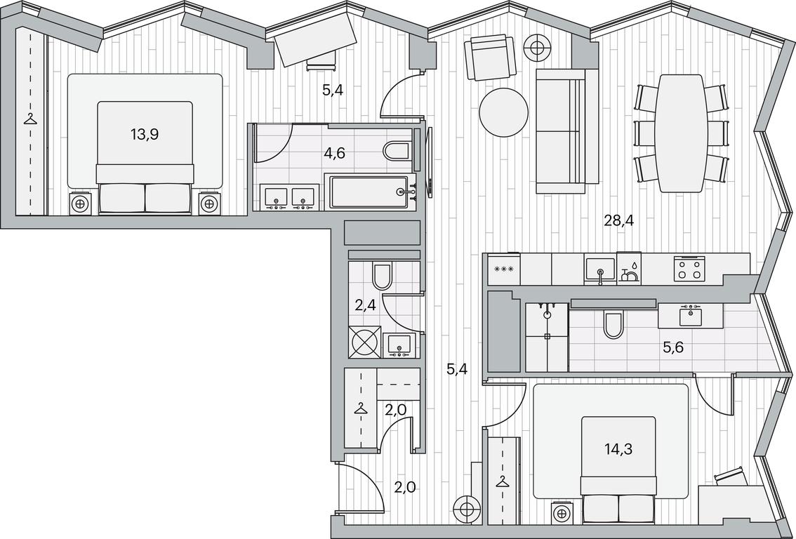 2-BD Apartment Sale, 84平方米 at Beregovoy, Beregovoy Drive, 2, Moscow, Russia #1 2-BD Apartment Sale, 84平方米 at Beregovoy, Beregovoy Drive, 2, Moscow, Russia #1