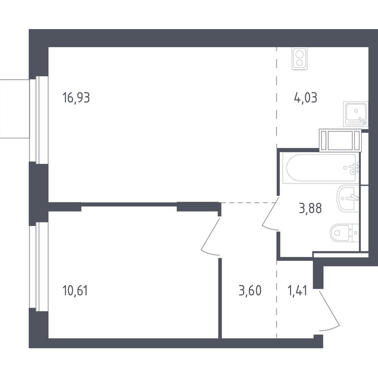 Apartment Sale, 39.4平方米 at Piatnitskie Luga, Pyatnitskoye Highway, 2, derevnya Yurlovo, Solnechnogorsk City District, Moscow Region, Russia #1