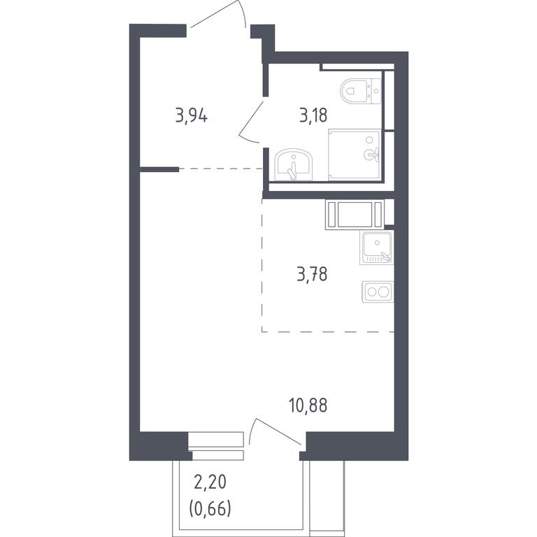 Apartment Sale, 22.3平方米 at Piatnitskie Luga, Pyatnitskoye Highway, 2, derevnya Yurlovo, Solnechnogorsk City District, Moscow Region, Russia #1