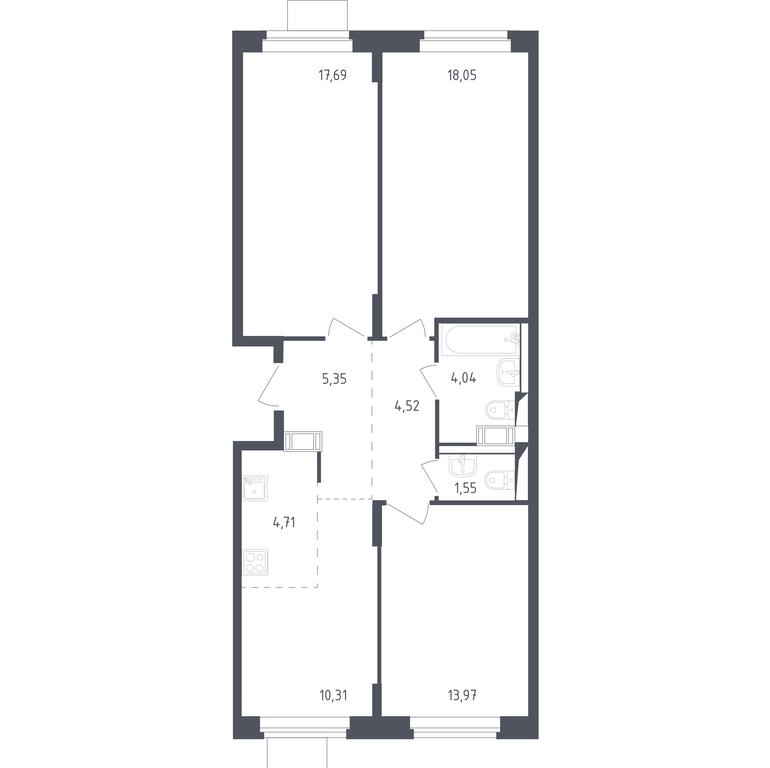2-BD Apartment Sale, 79.4平方米 at Piatnitskie Luga, Pyatnitskoye Highway, 2, derevnya Yurlovo, Solnechnogorsk City District, Moscow Region, Russia #1 2-BD Apartment Sale, 79.4平方米 at Piatnitskie Luga, Pyatnitskoye Highway, 2, derevnya Yurlovo, Solnechnogorsk City District, Moscow Region, Russia #1