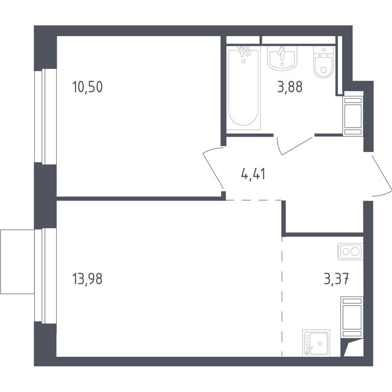 Apartment Sale, 35.6平方米 at Piatnitskie Luga, Pyatnitskoye Highway, 2, derevnya Yurlovo, Solnechnogorsk City District, Moscow Region, Russia #1