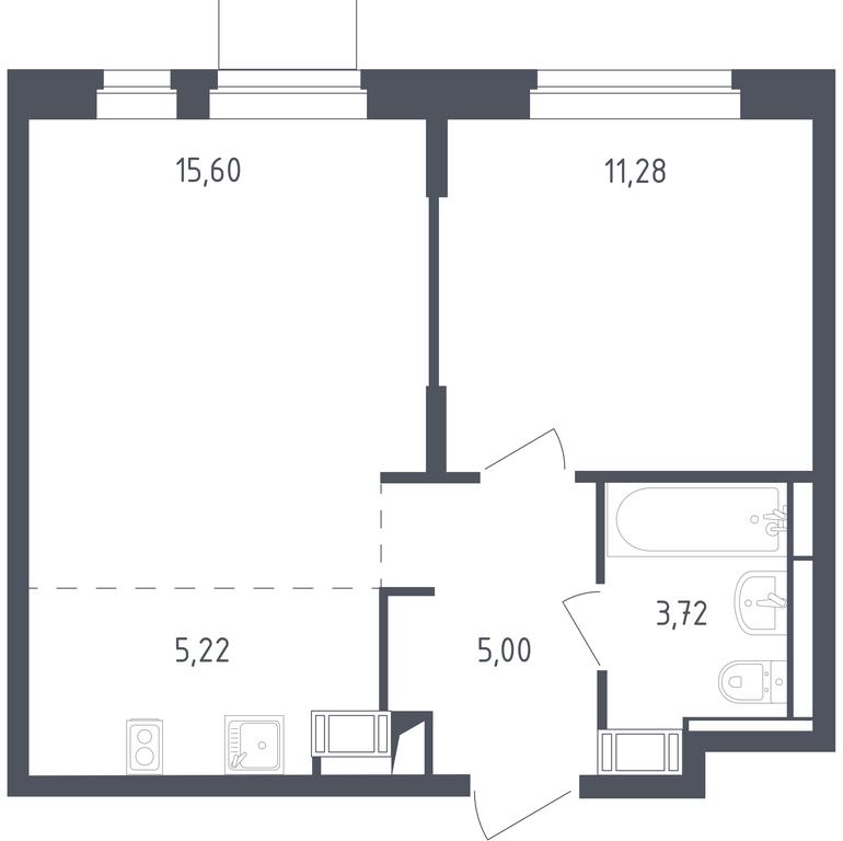 Apartment Sale, 40.8平方米 at Piatnitskie Luga, Pyatnitskoye Highway, 2, derevnya Yurlovo, Solnechnogorsk City District, Moscow Region, Russia #1