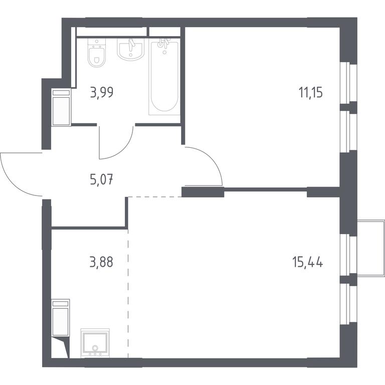 Apartment Sale, 39.53 sq. m. at Bolshoe Putilkovo, Prostornaya ulitsa, 1, Putilkovo Village, Krasnogorsk City District, Moscow Region, Russia #1 Apartment Sale, 39.53 sq. m. at Bolshoe Putilkovo, Prostornaya ulitsa, 1, Putilkovo Village, Krasnogorsk City District, Moscow Region, Russia #1