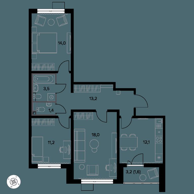 3-BD Apartment Sale, 75 sq. m. at Yzhnaya Bitsa, Yuzhnaya Bitsa Residential Complex, posyolok Bittsa, Leninskiy City District, Moscow Region, Russia #1 3-BD Apartment Sale, 75 sq. m. at Yzhnaya Bitsa, Yuzhnaya Bitsa Residential Complex, posyolok Bittsa, Leninskiy City District, Moscow Region, Russia #1