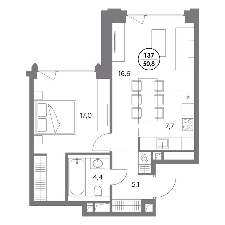 2-BD Apartment Sale, 50.8平方米 at Monblan, Shlyuzovaya Embankment, 2/1с1, Moscow, Russia #1 2-BD Apartment Sale, 50.8平方米 at Monblan, Shlyuzovaya Embankment, 2/1с1, Moscow, Russia #1