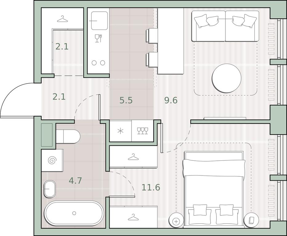 1-BD Apartment Sale, 35.6平方米 at Sreda na Lobachevskogo, Ochakovskoye Highway, Moscow, Russia #1 1-BD Apartment Sale, 35.6平方米 at Sreda na Lobachevskogo, Ochakovskoye Highway, Moscow, Russia #1
