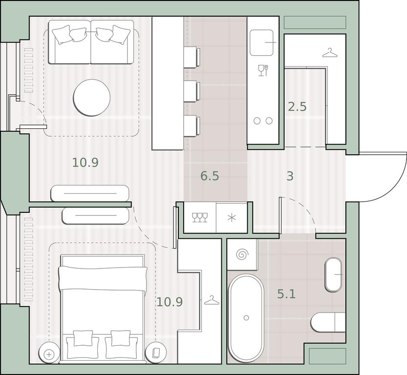 1-BD Apartment Sale, 38.9平方米 at Sreda na Lobachevskogo, Ochakovskoye Highway, Moscow, Russia #1 1-BD Apartment Sale, 38.9平方米 at Sreda na Lobachevskogo, Ochakovskoye Highway, Moscow, Russia #1