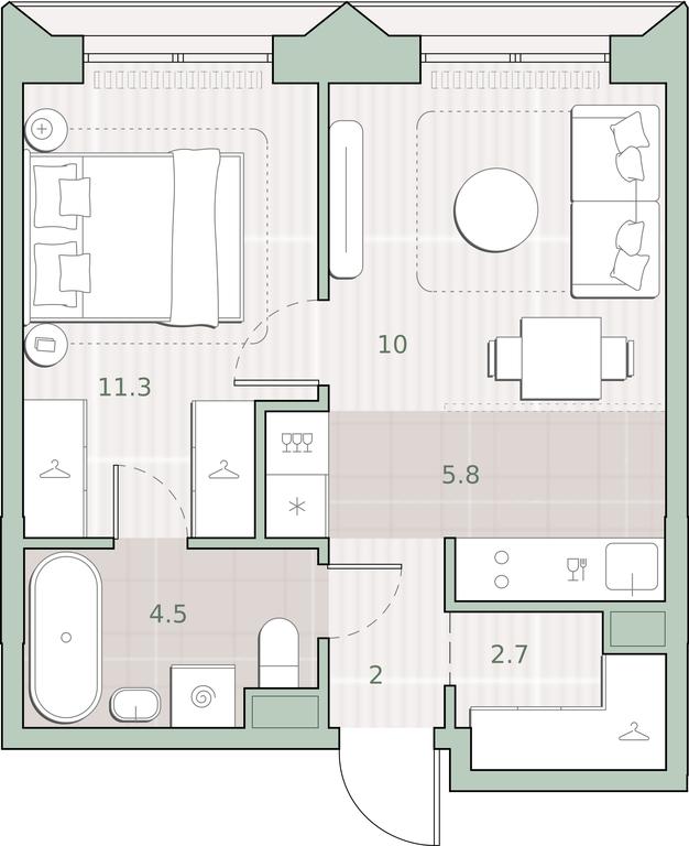 1-BD Apartment Sale, 36.3 sq. m. at Sreda na Lobachevskogo, Ochakovskoye Highway, Moscow, Russia #1 1-BD Apartment Sale, 36.3 sq. m. at Sreda na Lobachevskogo, Ochakovskoye Highway, Moscow, Russia #1