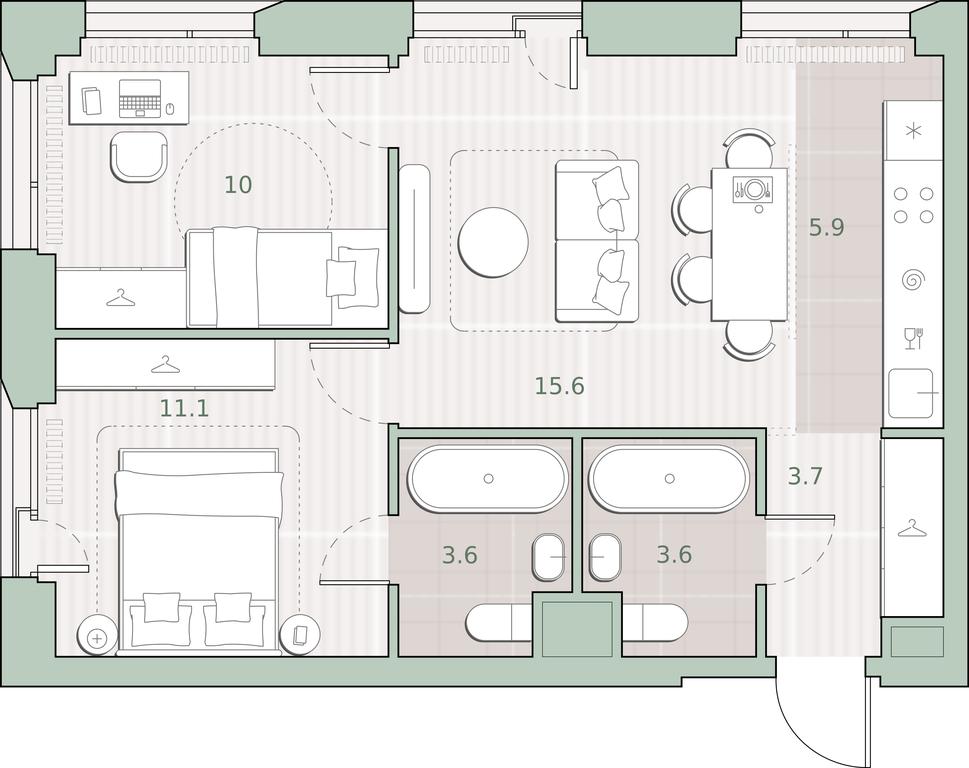 2-BD Apartment Sale, 53.5 sq. m. at Sreda na Lobachevskogo, Ochakovskoye Highway, Moscow, Russia #1 2-BD Apartment Sale, 53.5 sq. m. at Sreda na Lobachevskogo, Ochakovskoye Highway, Moscow, Russia #1