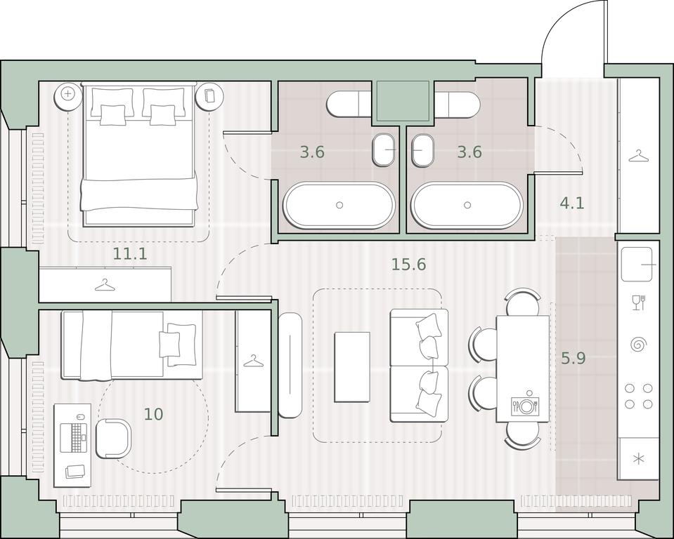 2-BD Apartment Sale, 53.9 sq. m. at Sreda na Lobachevskogo, Ochakovskoye Highway, Moscow, Russia #1 2-BD Apartment Sale, 53.9 sq. m. at Sreda na Lobachevskogo, Ochakovskoye Highway, Moscow, Russia #1