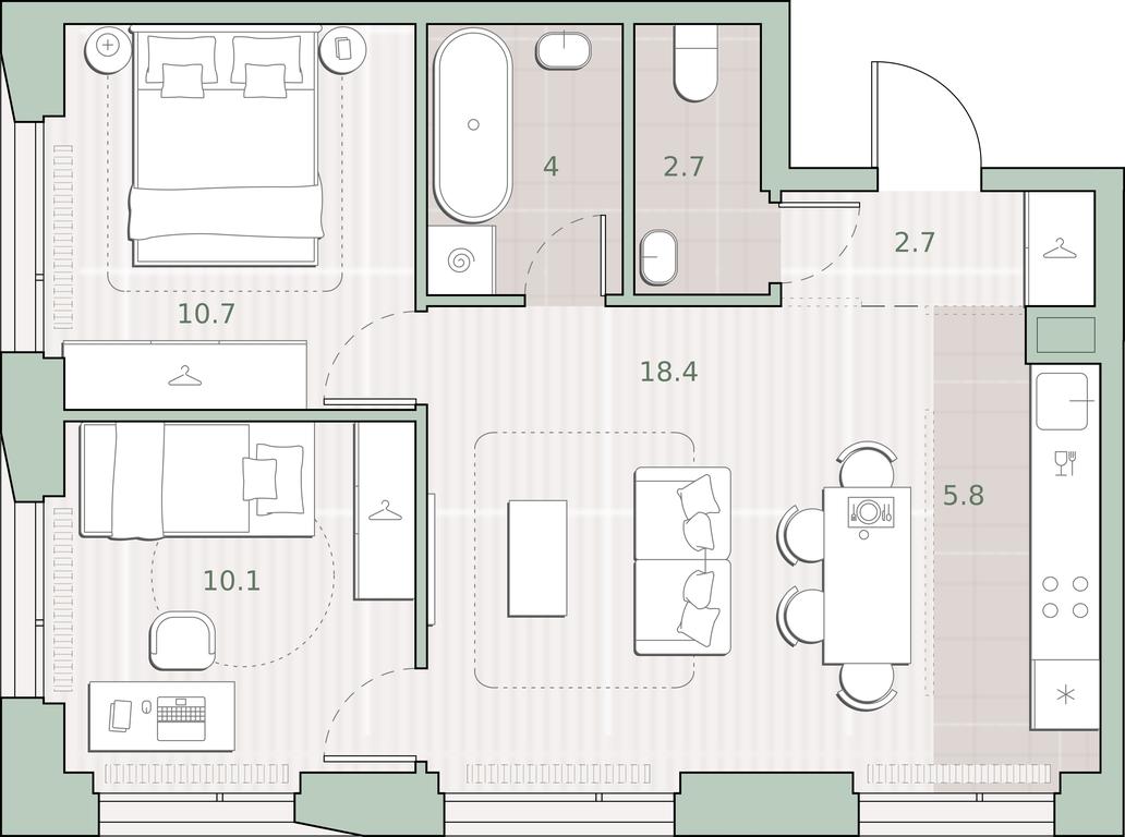 2-BD Apartment Sale, 54.4 sq. m. at Sreda na Lobachevskogo, Ochakovskoye Highway, Moscow, Russia #1 2-BD Apartment Sale, 54.4 sq. m. at Sreda na Lobachevskogo, Ochakovskoye Highway, Moscow, Russia #1