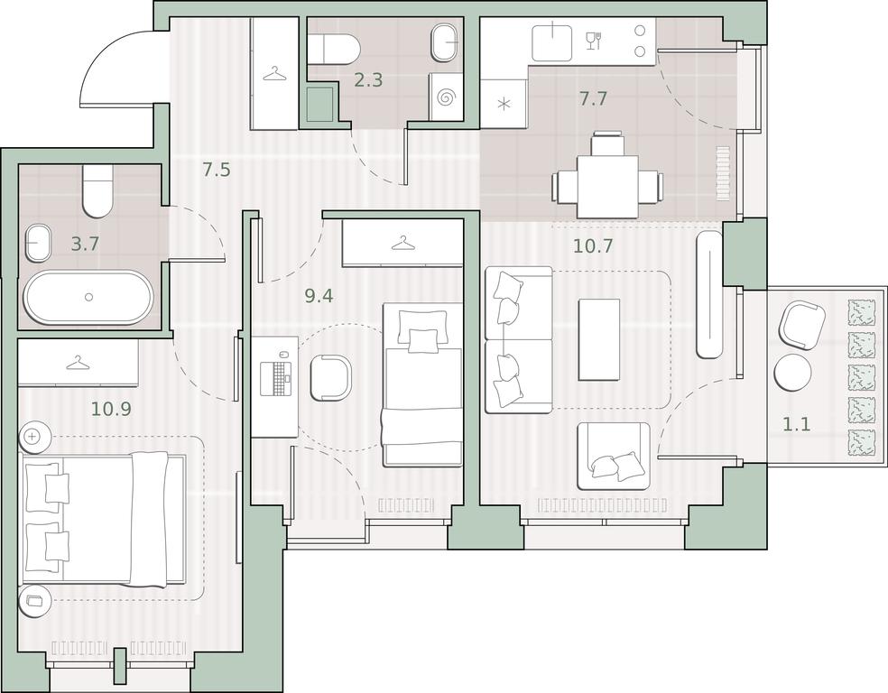 2-BD Apartment Sale, 53.3 sq. m. at Sreda na Lobachevskogo, Ochakovskoye Highway, Moscow, Russia #1 2-BD Apartment Sale, 53.3 sq. m. at Sreda na Lobachevskogo, Ochakovskoye Highway, Moscow, Russia #1