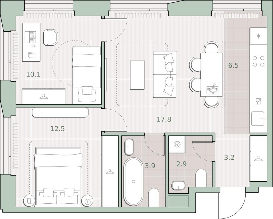 2-BD Apartment Sale, 56.9 sq. m. at Sreda na Lobachevskogo, Ochakovskoye Highway, Moscow, Russia #1 2-BD Apartment Sale, 56.9 sq. m. at Sreda na Lobachevskogo, Ochakovskoye Highway, Moscow, Russia #1