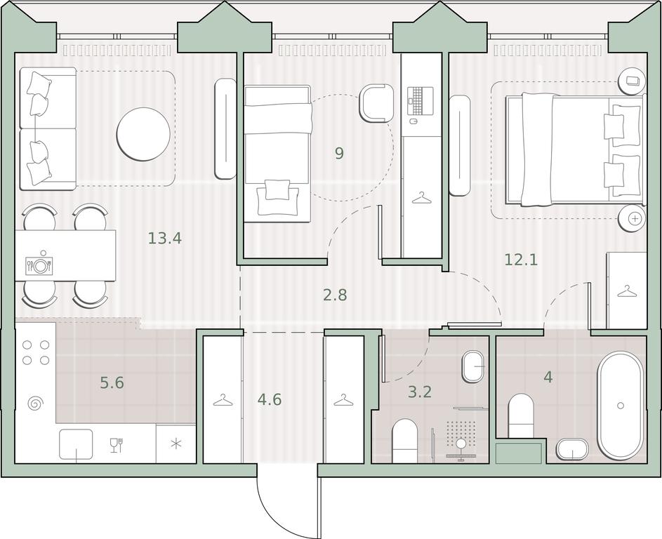2-BD Apartment Sale, 54.7 sq. m. at Sreda na Lobachevskogo, Ochakovskoye Highway, Moscow, Russia #1 2-BD Apartment Sale, 54.7 sq. m. at Sreda na Lobachevskogo, Ochakovskoye Highway, Moscow, Russia #1
