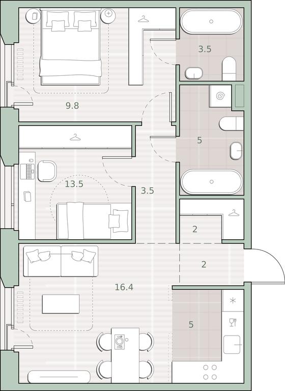 2-BD Apartment Sale, 60.7 sq. m. at Sreda na Lobachevskogo, Ochakovskoye Highway, Moscow, Russia #1 2-BD Apartment Sale, 60.7 sq. m. at Sreda na Lobachevskogo, Ochakovskoye Highway, Moscow, Russia #1