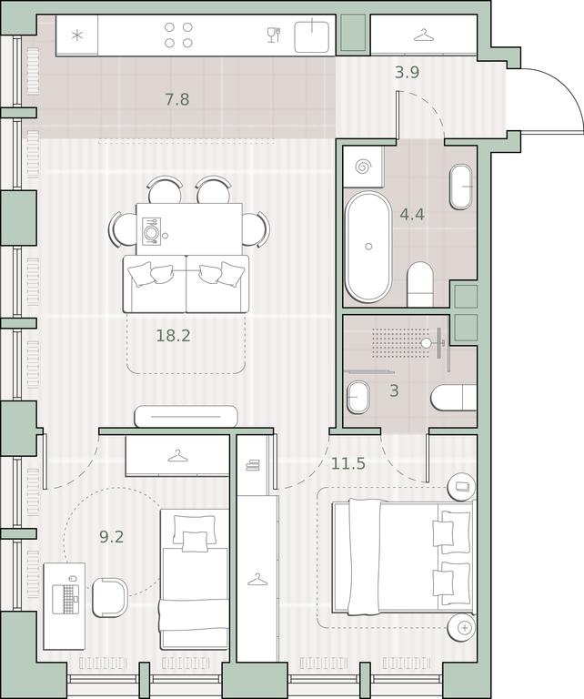 2-BD Apartment Sale, 58 sq. m. at Sreda na Lobachevskogo, Ochakovskoye Highway, Moscow, Russia #1 2-BD Apartment Sale, 58 sq. m. at Sreda na Lobachevskogo, Ochakovskoye Highway, Moscow, Russia #1