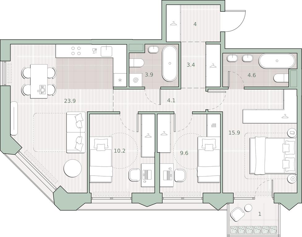 3-BD Apartment Sale, 80.6 sq. m. at Sreda na Lobachevskogo, Ochakovskoye Highway, Moscow, Russia #1 3-BD Apartment Sale, 80.6 sq. m. at Sreda na Lobachevskogo, Ochakovskoye Highway, Moscow, Russia #1
