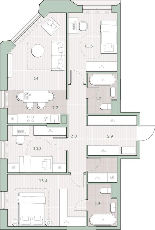 3-BD Apartment Sale, 83.1 sq. m. at Sreda na Lobachevskogo, Ochakovskoye Highway, Moscow, Russia #1 3-BD Apartment Sale, 83.1 sq. m. at Sreda na Lobachevskogo, Ochakovskoye Highway, Moscow, Russia #1