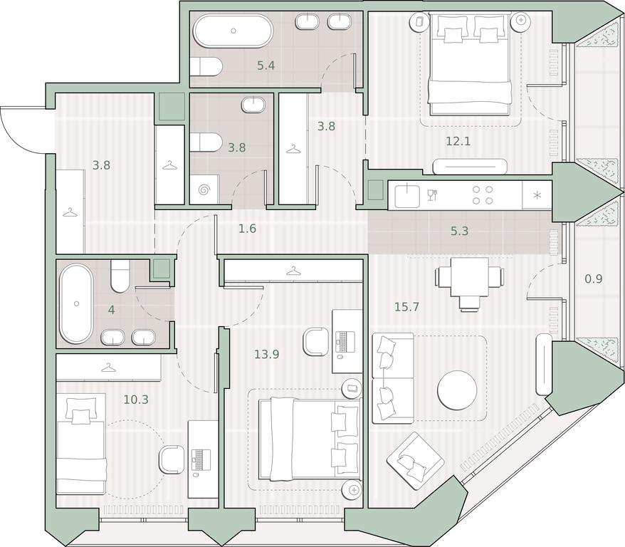 3-BD Apartment Sale, 89 sq. m. at Sreda na Lobachevskogo, Ochakovskoye Highway, Moscow, Russia #1 3-BD Apartment Sale, 89 sq. m. at Sreda na Lobachevskogo, Ochakovskoye Highway, Moscow, Russia #1