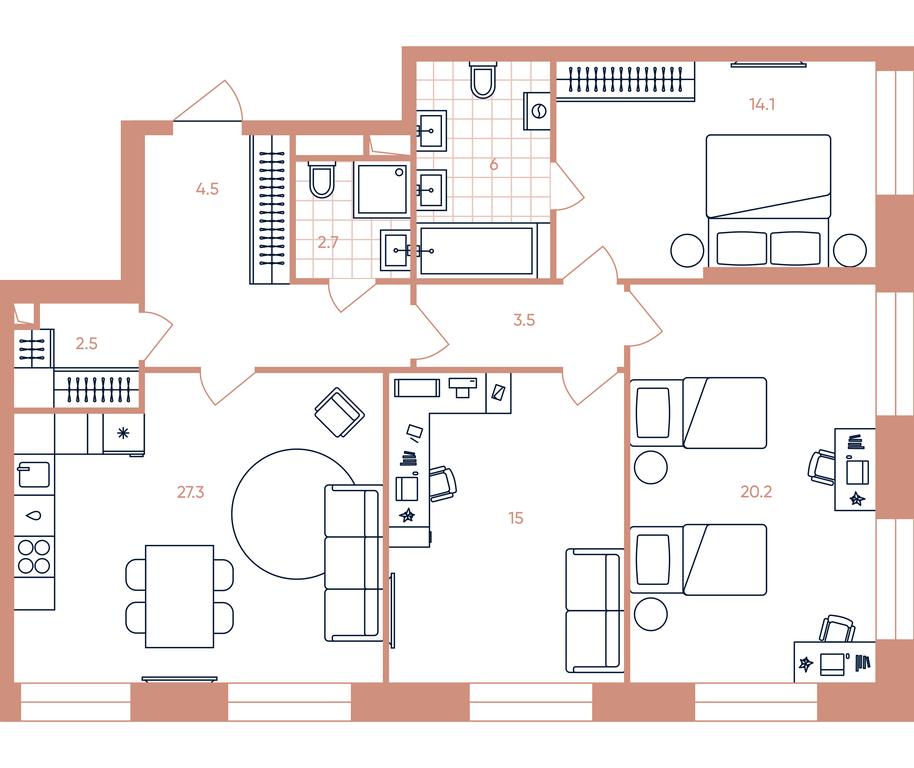 Продажа 3-комн. квартиры, 95,8 м² в ЖК «Эра (Era)», Дербеневская улица, Москва, Россия #1 Продажа 3-комн. квартиры, 95,8 м² в ЖК «Эра (Era)», Дербеневская улица, Москва, Россия #1