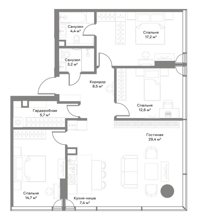 3-BD Apartment Sale, 103.3 sq. m. at Slava, Leningradskiy Avenue, 8с10, Moscow, Russia #1 3-BD Apartment Sale, 103.3 sq. m. at Slava, Leningradskiy Avenue, 8с10, Moscow, Russia #1