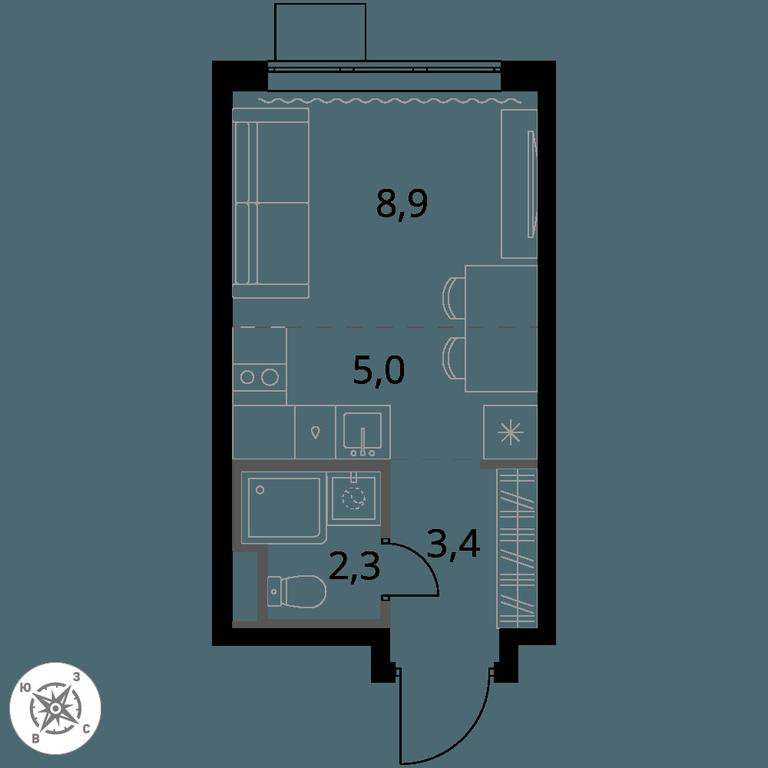 Apartment Sale, 19.6 sq. m. at Pervy Donskoj, zhiloy mikrorayon Sapronovo, derevnya Sapronovo, Leninskiy City District, Moscow Region, Russia #1