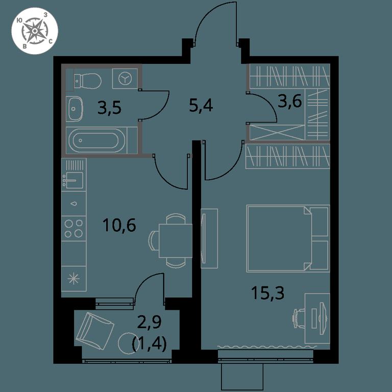1-BD Apartment Sale, 39.8 sq. m. at Pervy Donskoj, zhiloy mikrorayon Sapronovo, derevnya Sapronovo, Leninskiy City District, Moscow Region, Russia #1 1-BD Apartment Sale, 39.8 sq. m. at Pervy Donskoj, zhiloy mikrorayon Sapronovo, derevnya Sapronovo, Leninskiy City District, Moscow Region, Russia #1