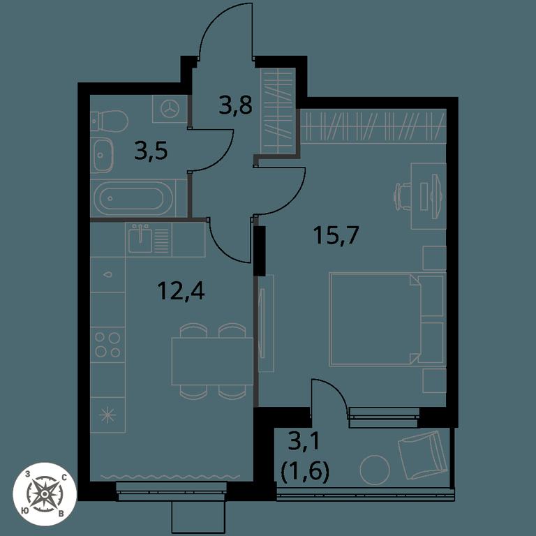 1-BD Apartment Sale, 37 sq. m. at Pervy Donskoj, zhiloy mikrorayon Sapronovo, derevnya Sapronovo, Leninskiy City District, Moscow Region, Russia #1 1-BD Apartment Sale, 37 sq. m. at Pervy Donskoj, zhiloy mikrorayon Sapronovo, derevnya Sapronovo, Leninskiy City District, Moscow Region, Russia #1
