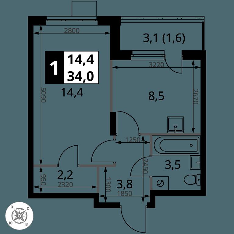 1-BD Apartment Sale, 34 sq. m. at Pervy Donskoj, zhiloy mikrorayon Sapronovo, derevnya Sapronovo, Leninskiy City District, Moscow Region, Russia #2 1-BD Apartment Sale, 34 sq. m. at Pervy Donskoj, zhiloy mikrorayon Sapronovo, derevnya Sapronovo, Leninskiy City District, Moscow Region, Russia #2