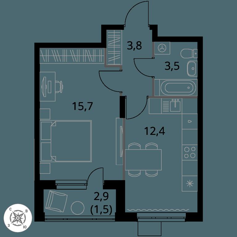 1-BD Apartment Sale, 36.9 sq. m. at Pervy Donskoj, zhiloy mikrorayon Sapronovo, derevnya Sapronovo, Leninskiy City District, Moscow Region, Russia #1 1-BD Apartment Sale, 36.9 sq. m. at Pervy Donskoj, zhiloy mikrorayon Sapronovo, derevnya Sapronovo, Leninskiy City District, Moscow Region, Russia #1