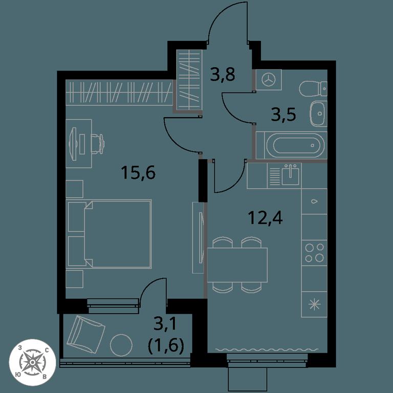 1-BD Apartment Sale, 36.9 sq. m. at Pervy Donskoj, zhiloy mikrorayon Sapronovo, derevnya Sapronovo, Leninskiy City District, Moscow Region, Russia #1 1-BD Apartment Sale, 36.9 sq. m. at Pervy Donskoj, zhiloy mikrorayon Sapronovo, derevnya Sapronovo, Leninskiy City District, Moscow Region, Russia #1